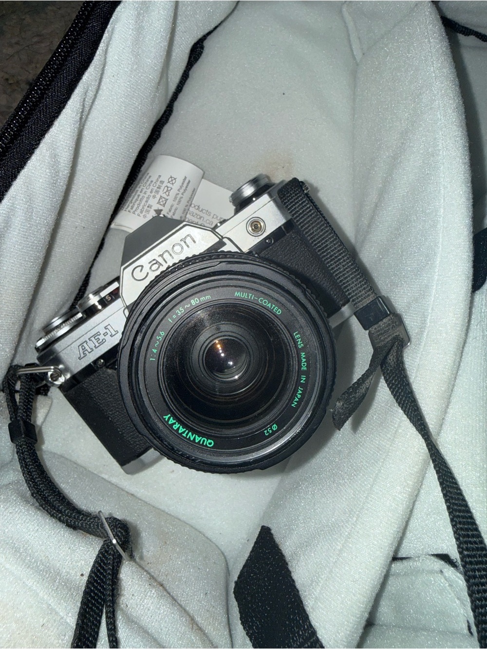 Canon AE-1 35mm Film Camera in Black and Silver with 50mm Lens